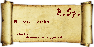 Miskov Szidor névjegykártya